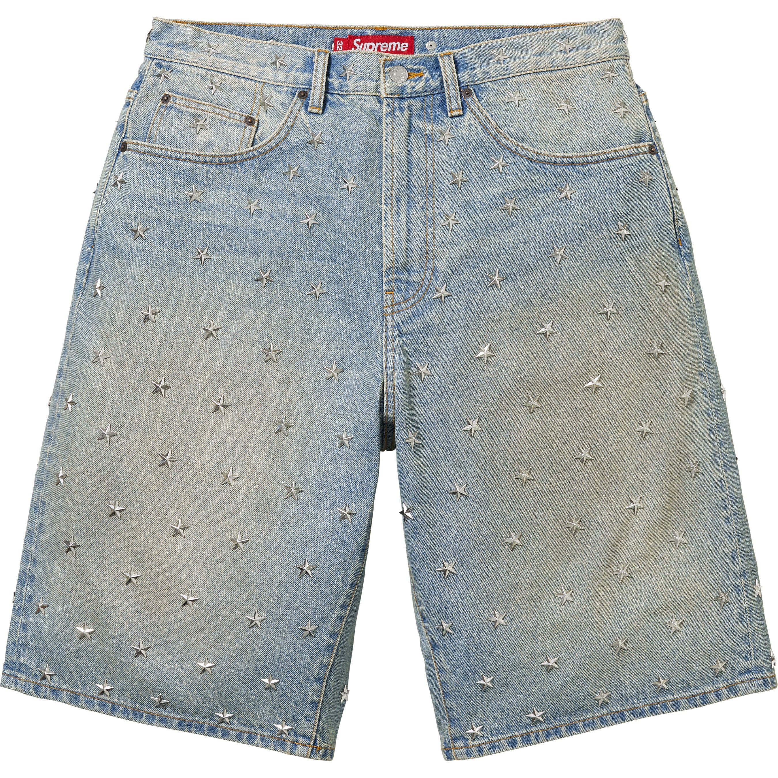 Stars Studded Baggy Denim Short view 3